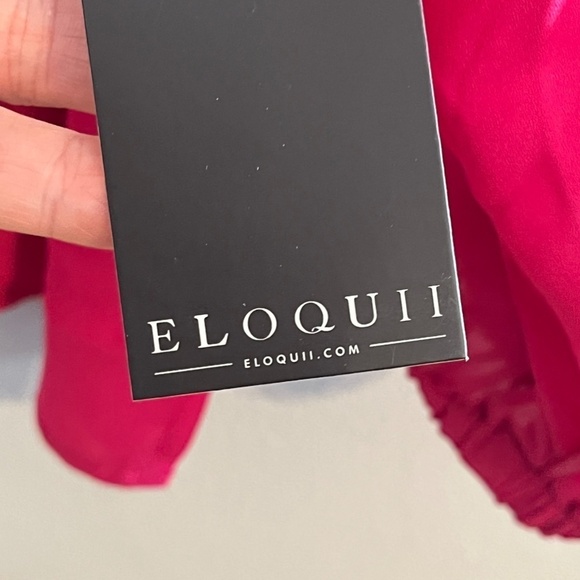 Eloquii Top Women 20 Pink Pullover High Neck Cold Shoulder Puff Sleeve Keyhole - Picture 6 of 13